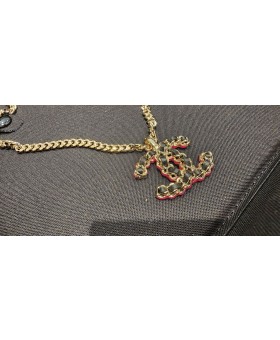 샤넬 cc로고 체인 핑크 목걸이 초커 롱네크리스